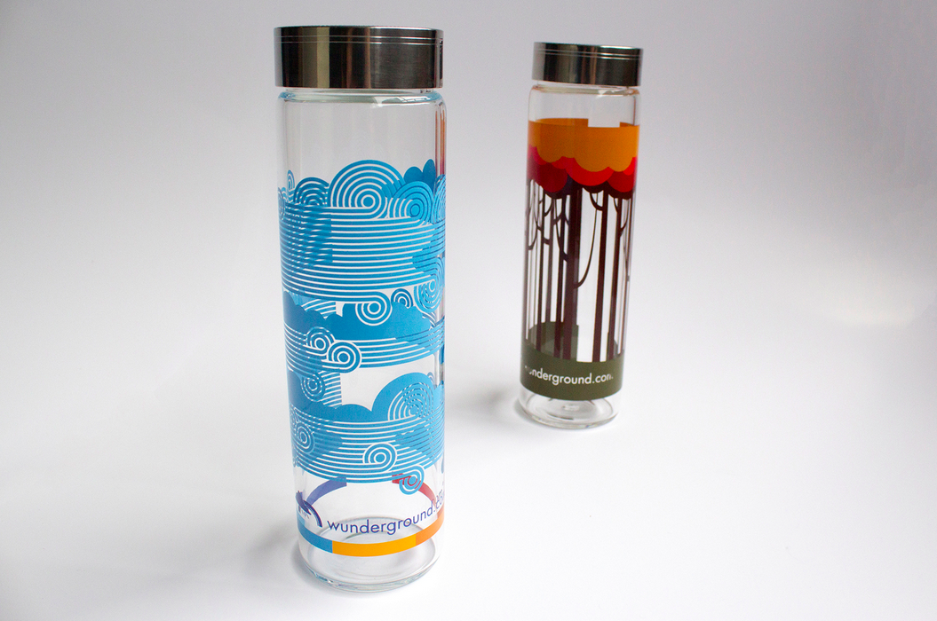 Fall and Spring Glass Waterbottles