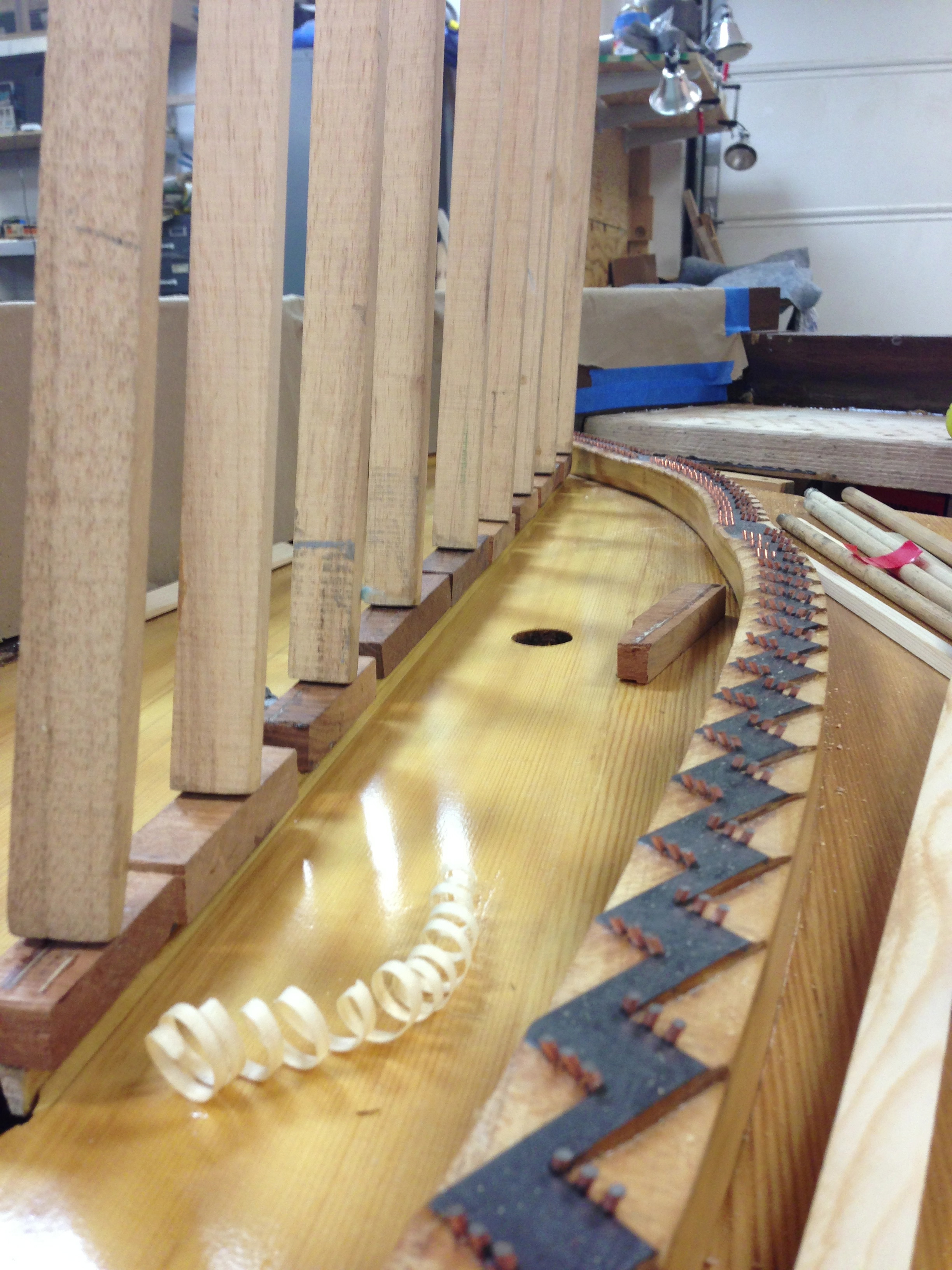 Shimming the soundboard