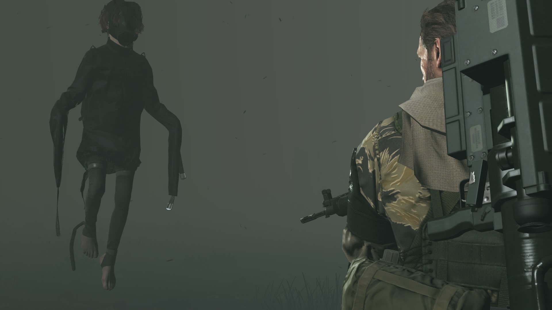 MGS:V. This game disappointed me greatly. I think i deleted it from the hard drive after the credits rolled. But i ended up with some interesting shots. Meet the child version of 'Psycho Mantis.' I can only assume this is who he was suppose to be. It was never explained or even hinted at who this character was exactly. The only information i got out of the game was that the mantis character and the fire dude were apparitions that latch onto individuals with a great desire for revenge and seemed to like hanging out with Metal Gears as well. 