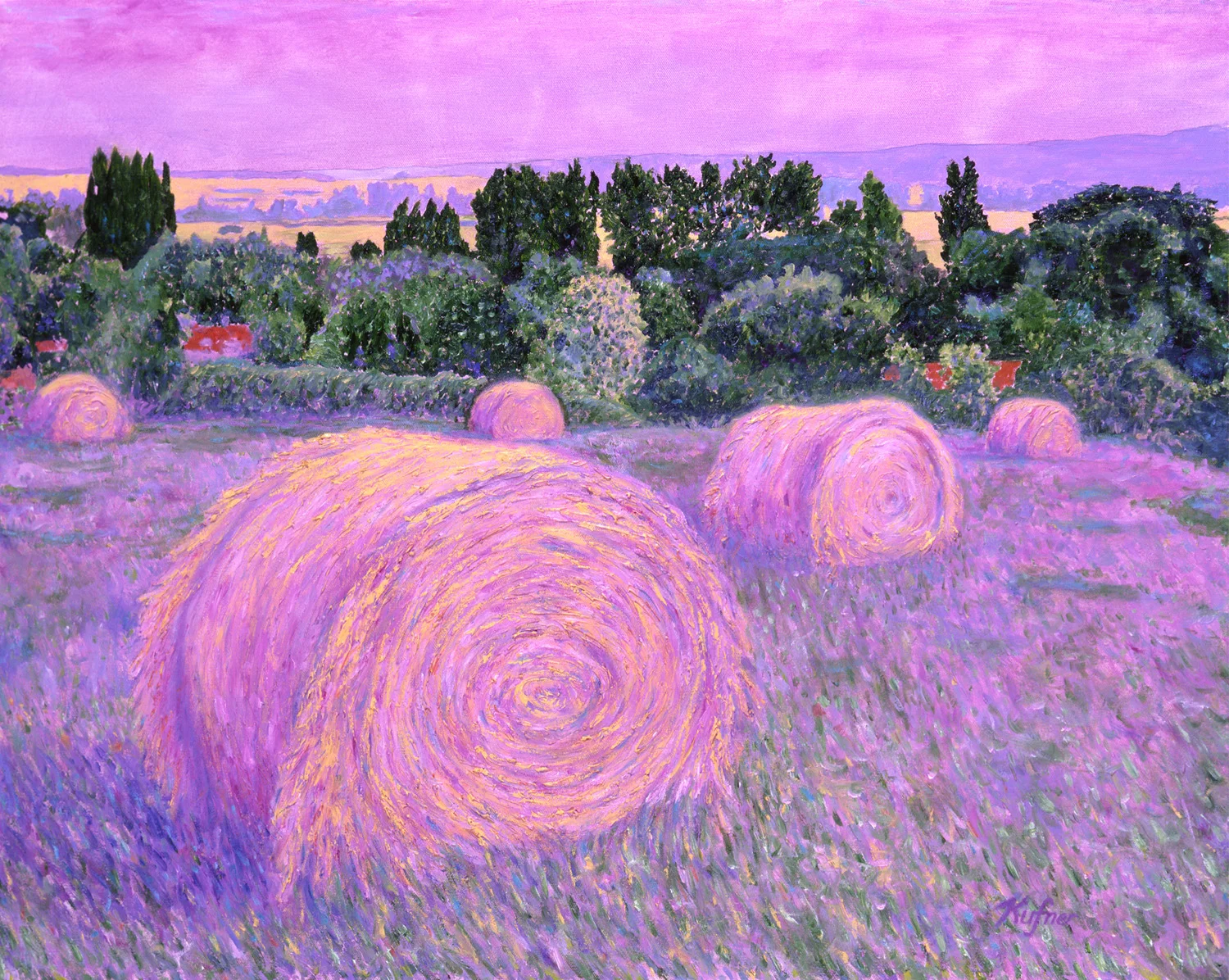 %22Haybales Early Morning, Giverny%22 oil on canvas by Christopher Kufner_w.jpg