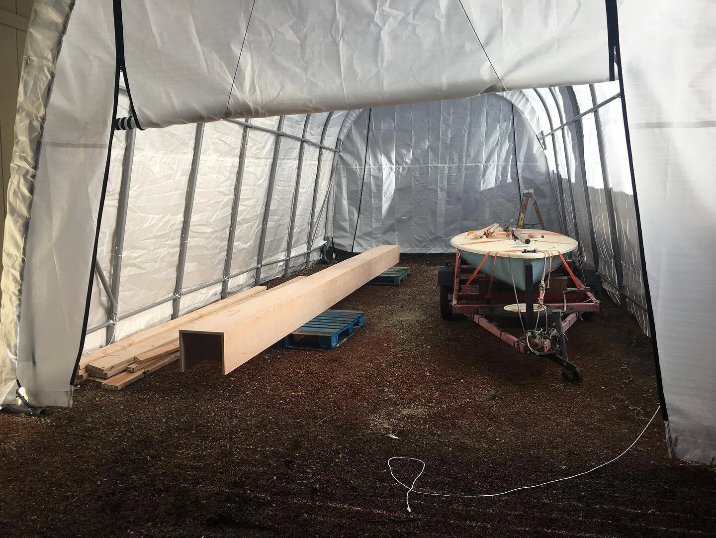 The 12”x12'“ strongback is 24 feet long and will serve as the reference to mount precise hull forms.