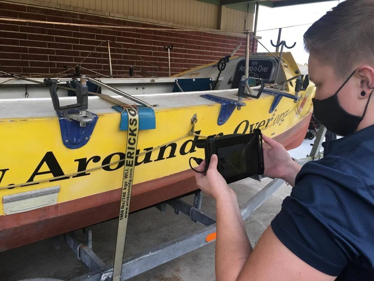 Lydia Benger scanned my rowboat to provide the input data for an accurate digital 3D rendering.