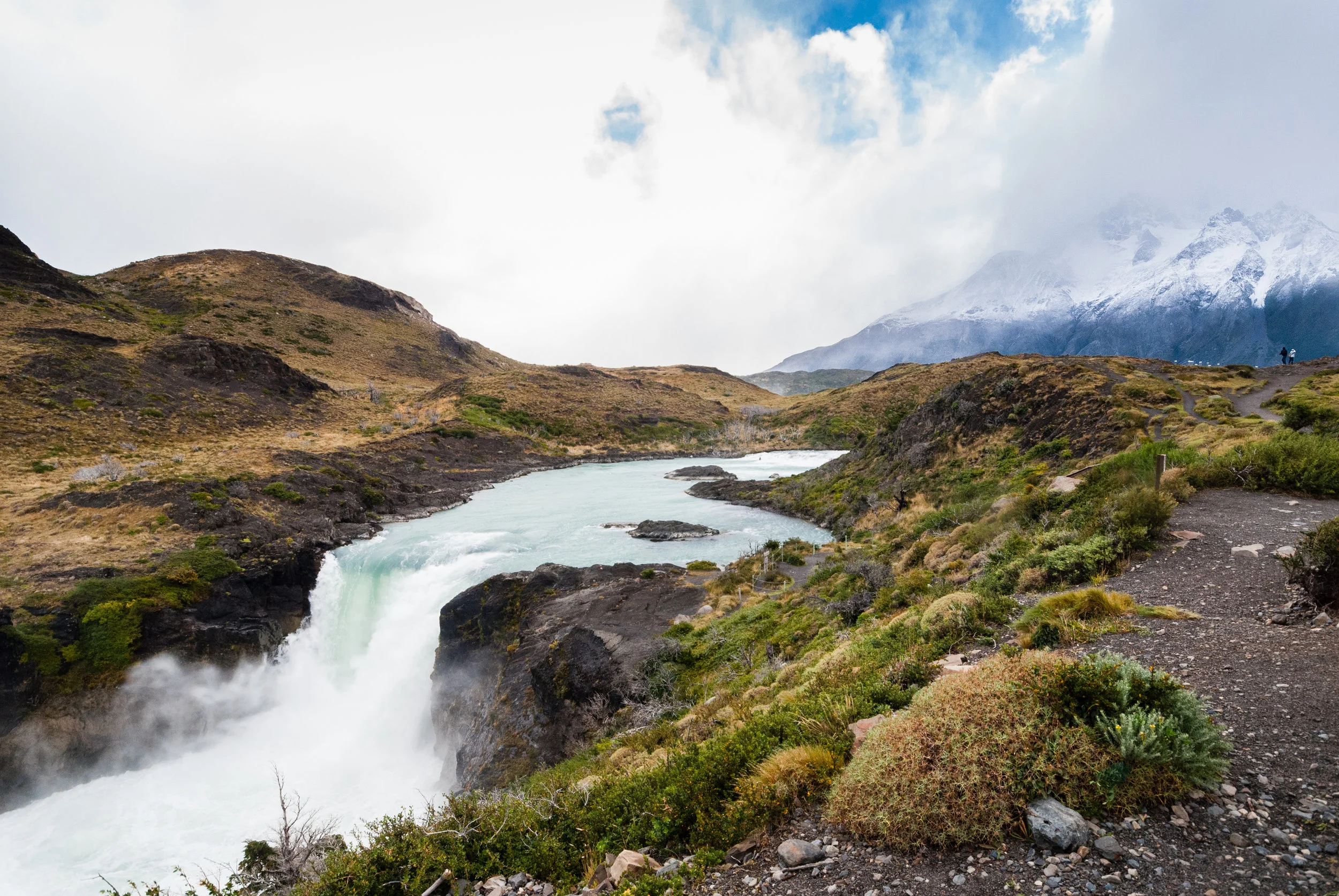 Salto Grande is a waterfall on the Paine River, after the Nordenskjöld Lake, within the Torres del Paine National Park. Chile, Patagonia