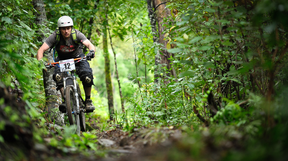 Andre Jaworski heads through the trees