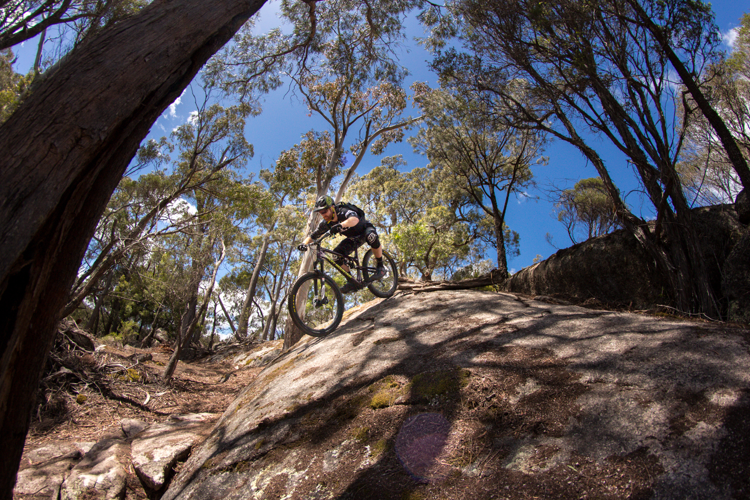 Blue Derby rocks. Rob Potter rolls one on Black Dragon. Photo: Brett Kennedy
