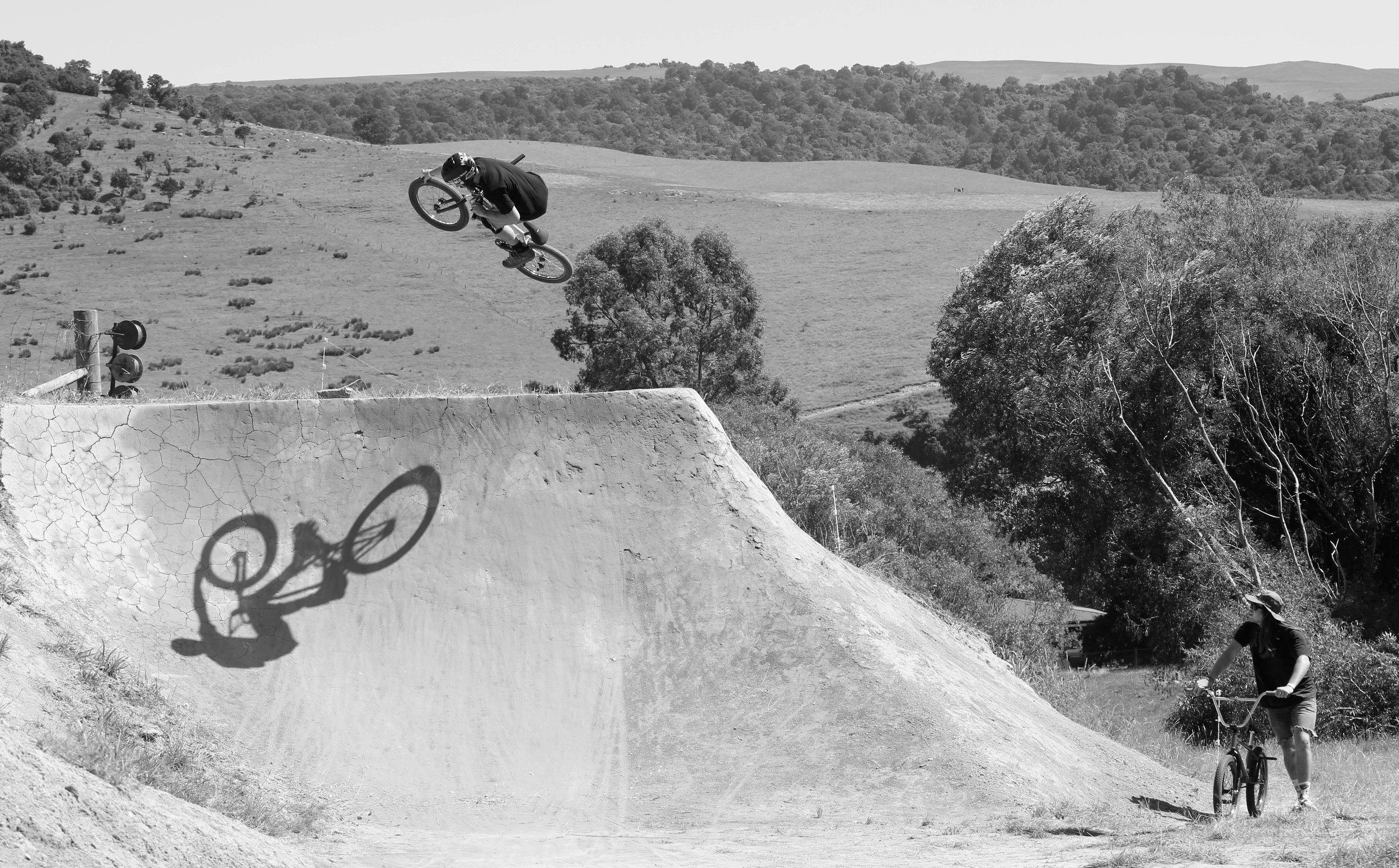 Possibly the largest dirt quarter-pipe was built in preparation for the event. This was well received by all riders and attracted a lot of use.