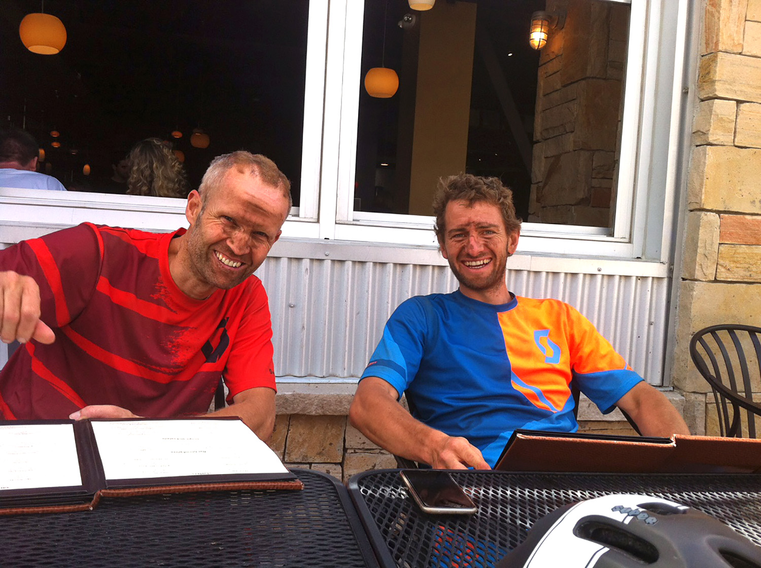 Rene and Lionel in their element - stoked on riding bikes