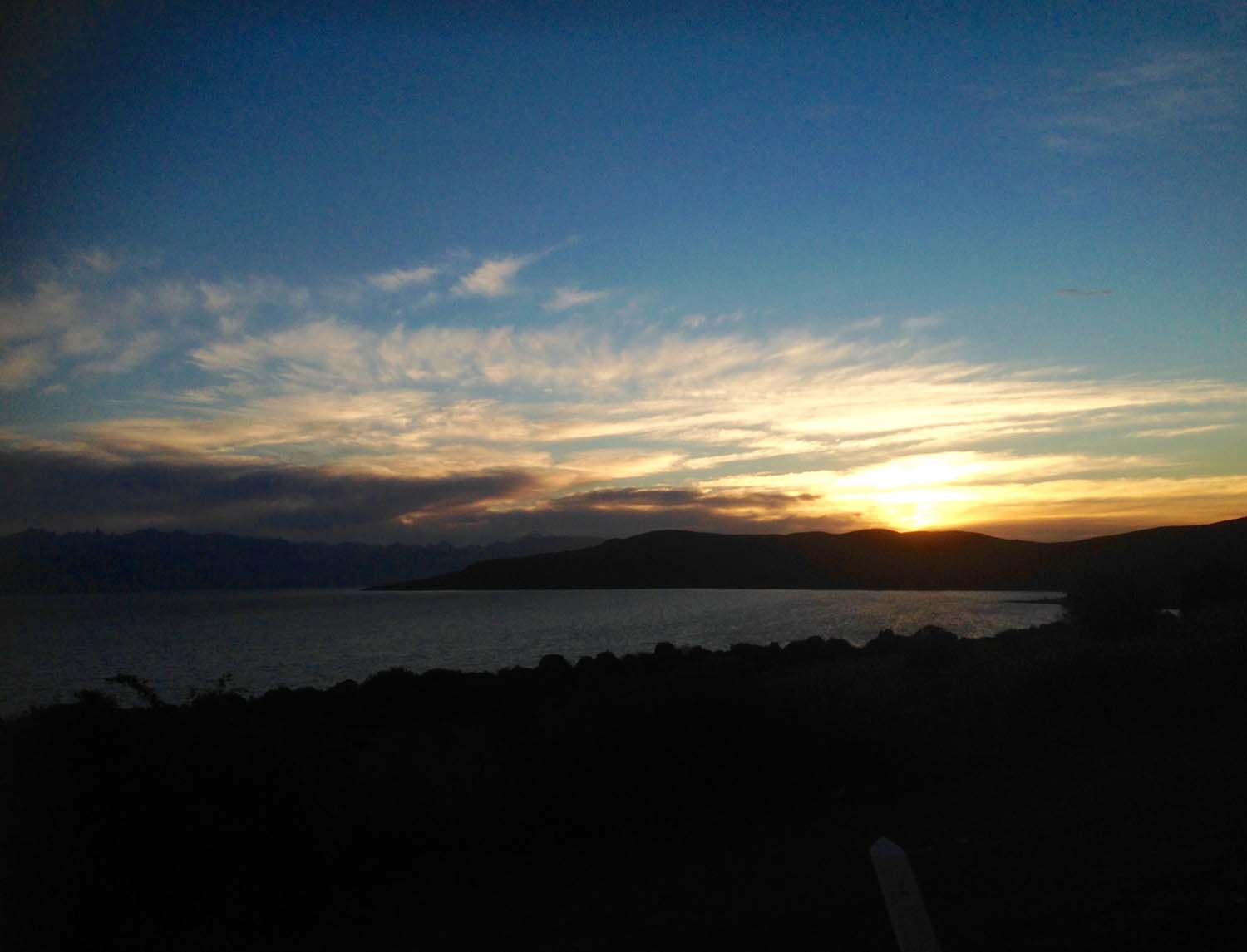 &nbsp;Evening arrival in Bariloche to a beautiful sunset