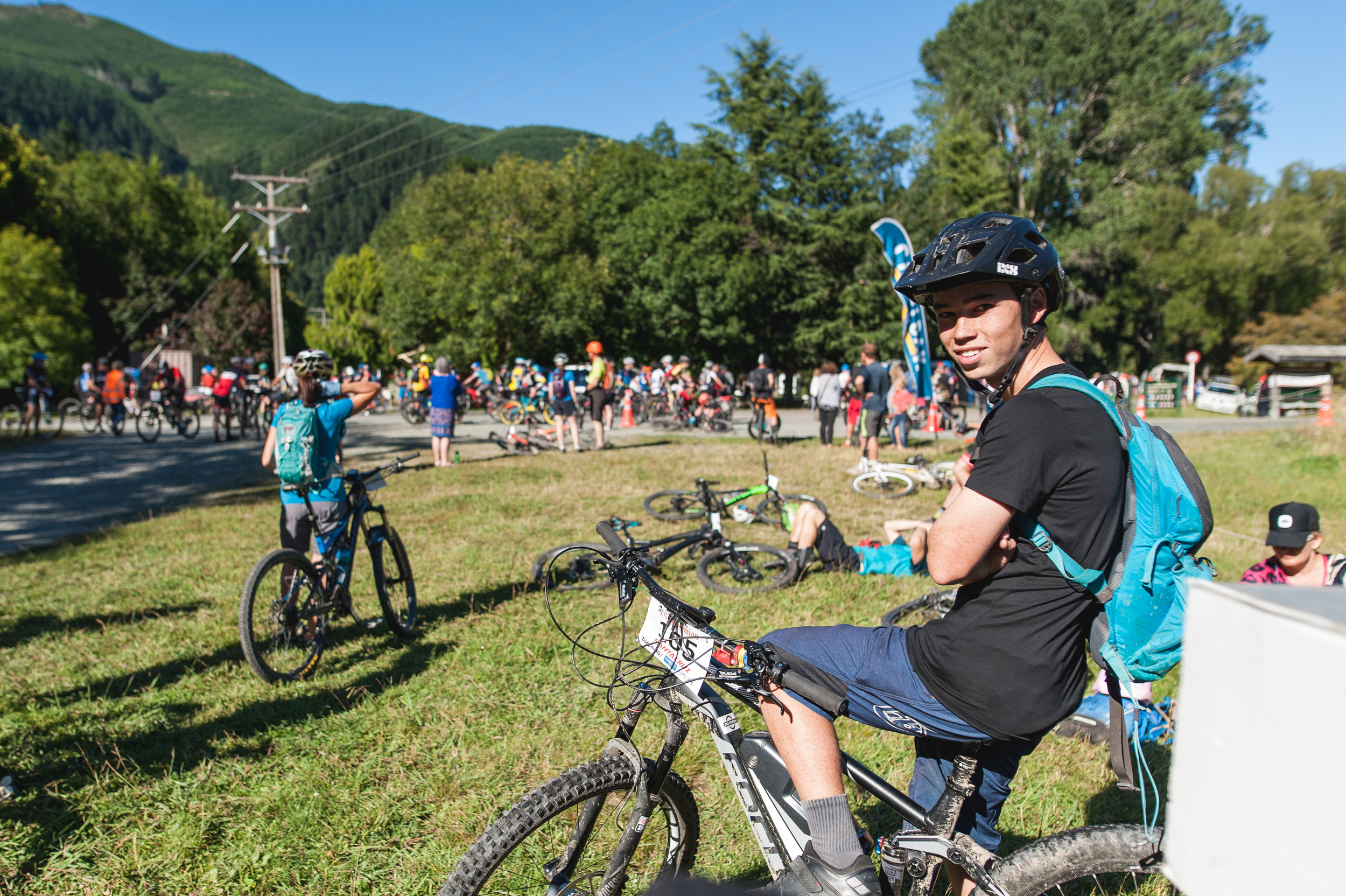Winner of the E-Bike category, Hunter Chung on his Focus Thron SL 