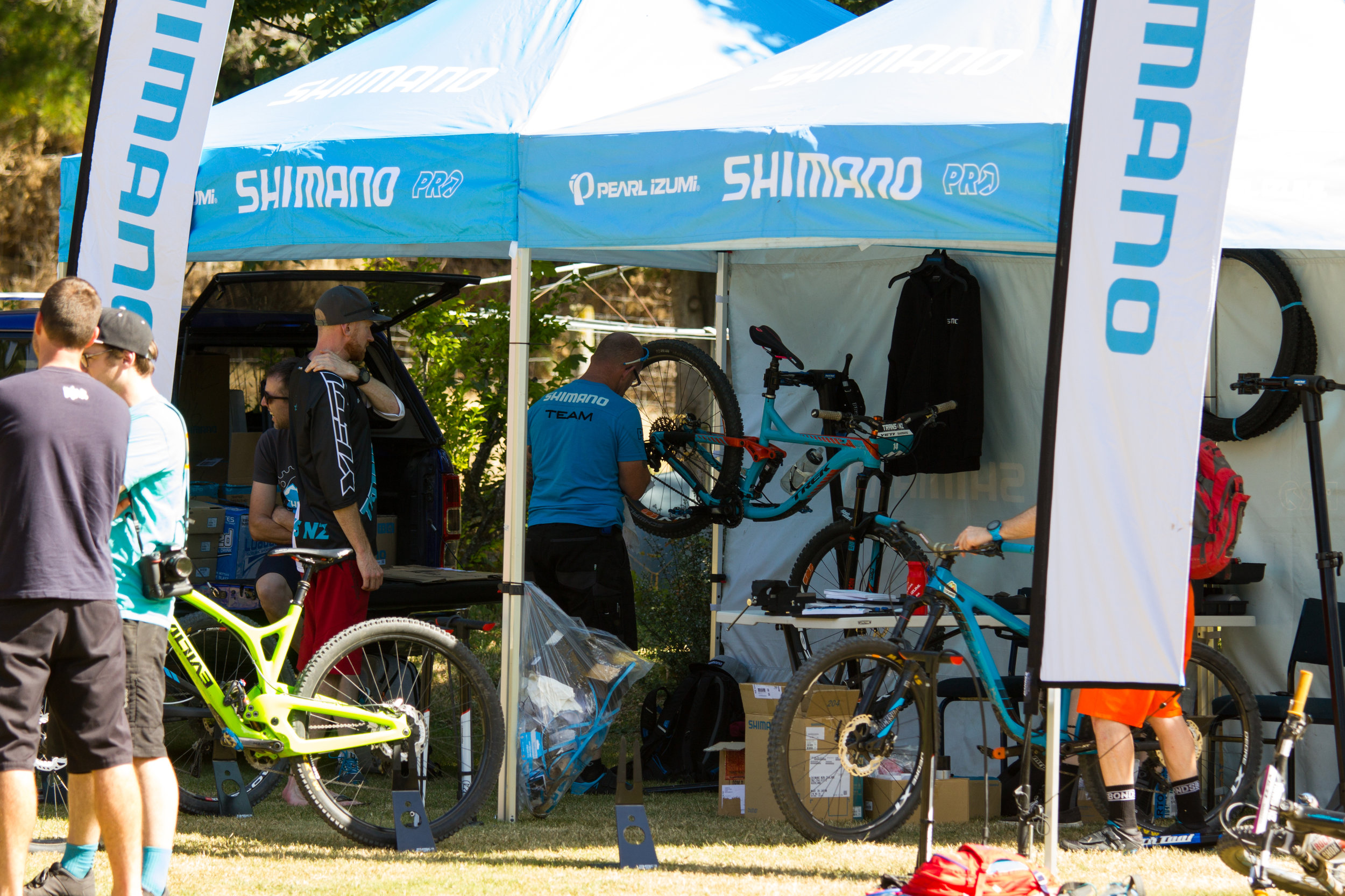 A tent with shiny Shimano things inside......