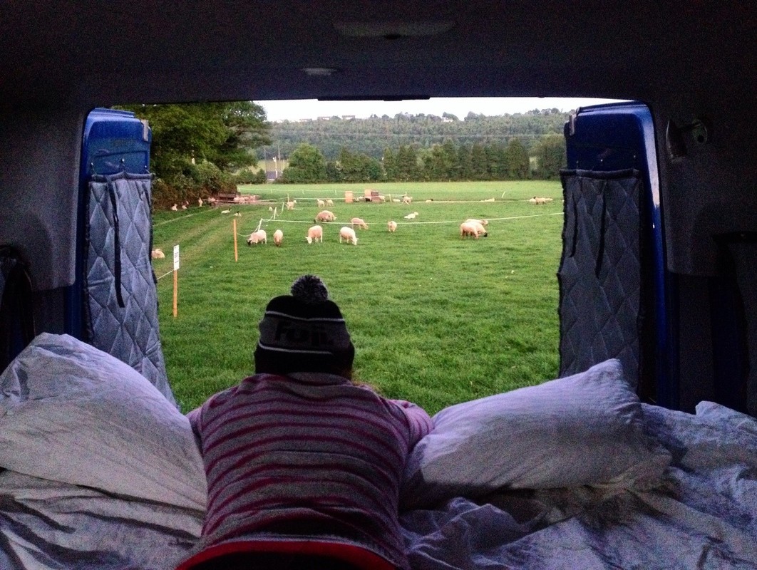 Sharing the field with the locals at EWS HQ. Not a bad spot to park the bed.