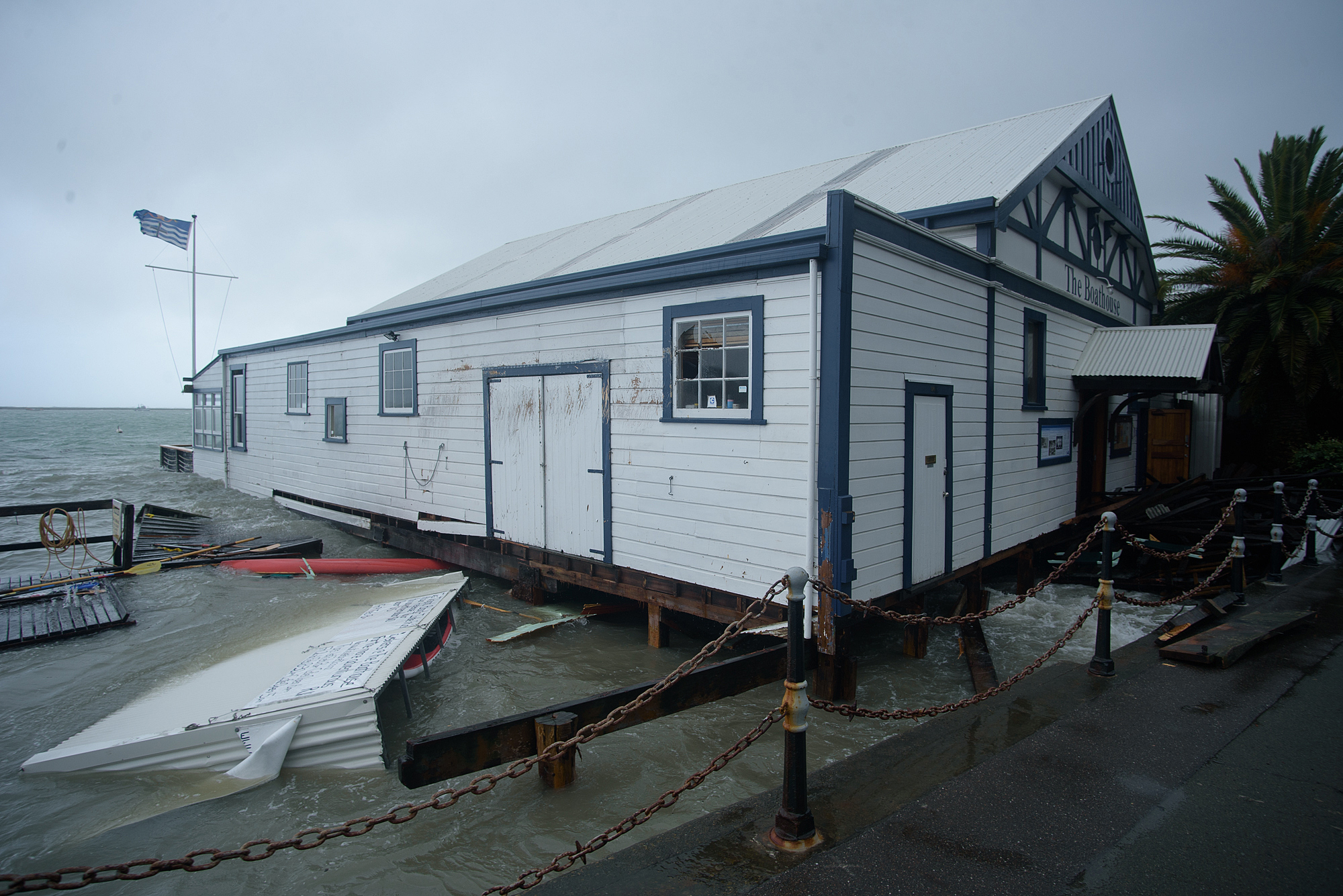 The Wairoa avoided the worst of the damage that thrashed the Boathouse in nearby Nelson. Photo: Digby Shaw.