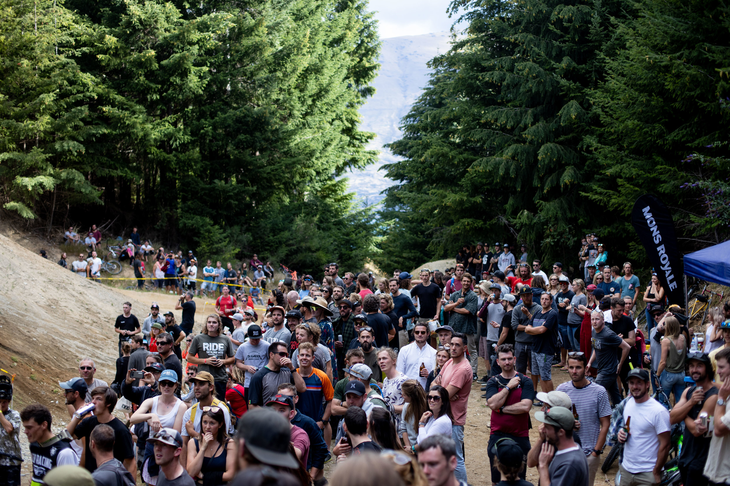 Crowd rolling in to watch the show go down.