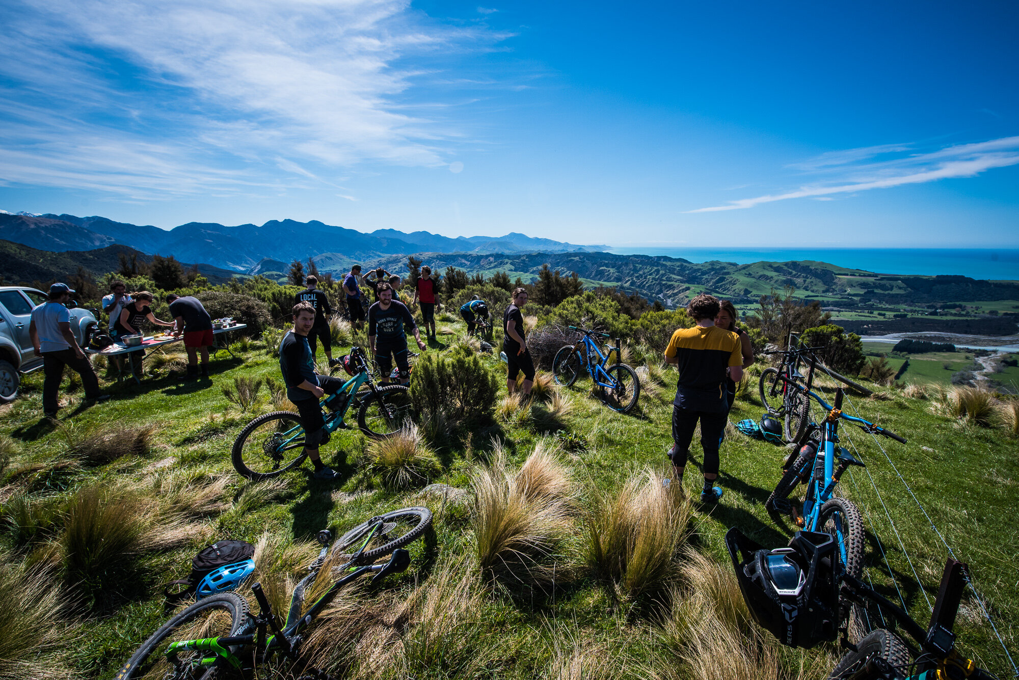 The lunch spot has unreal views, and the spread they put on is incredible. Photo: Digby Shaw.