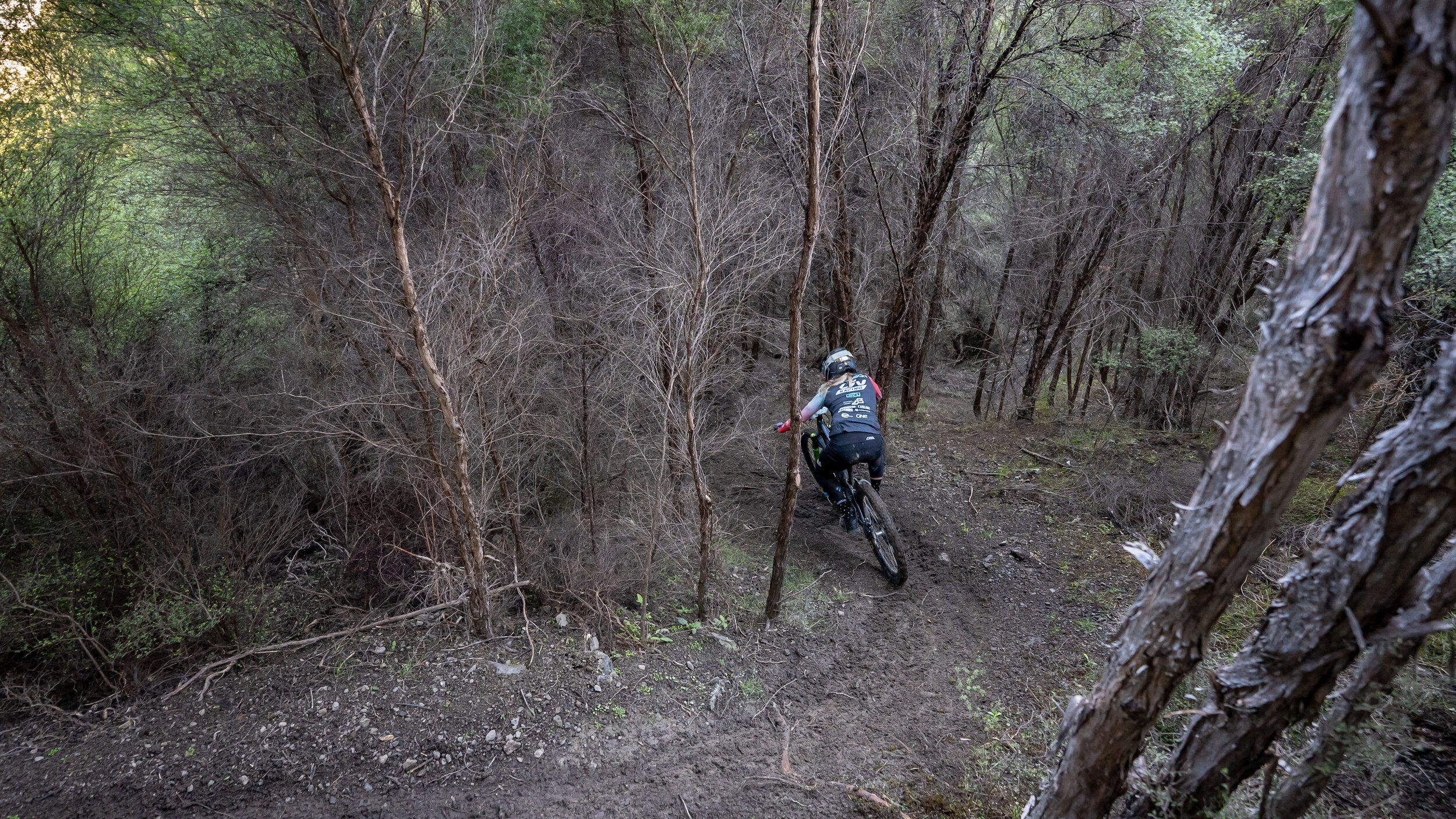 Rae Morrison makes some tight turns on stage 5 look easy.