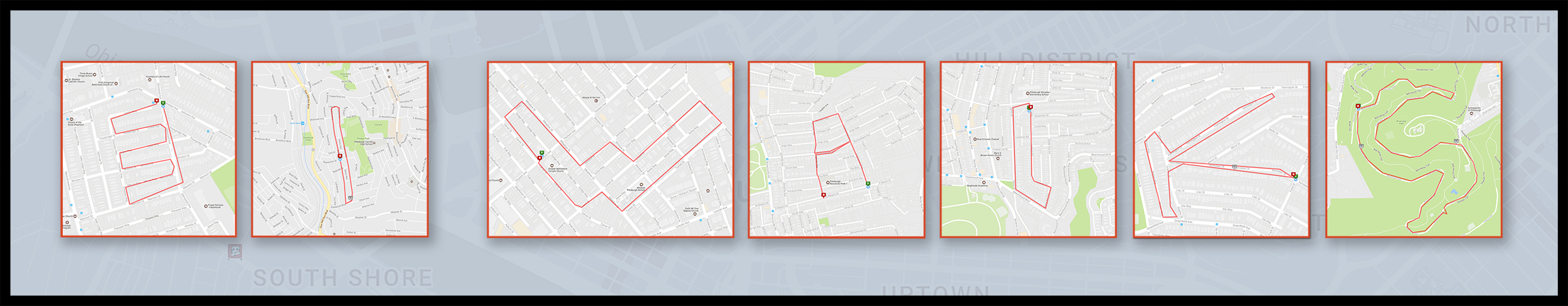 Using MapMyWalk app to create letters and numbers. Week 1.