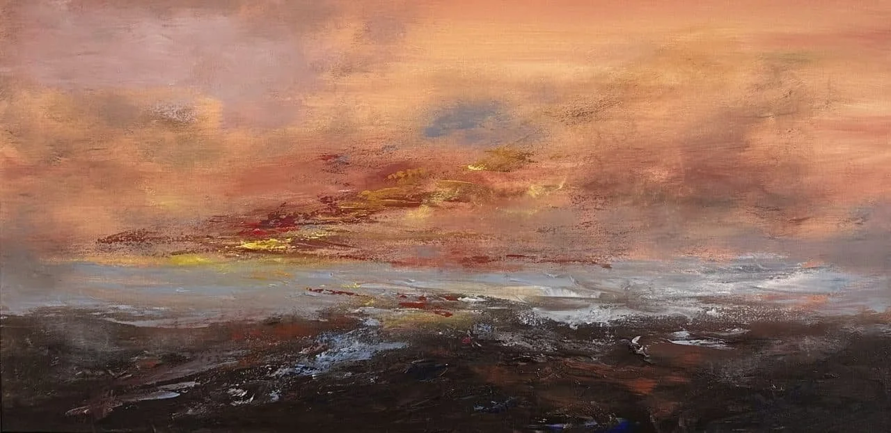 Chasing Light Finding Peace, 24" x 48" Framed Original