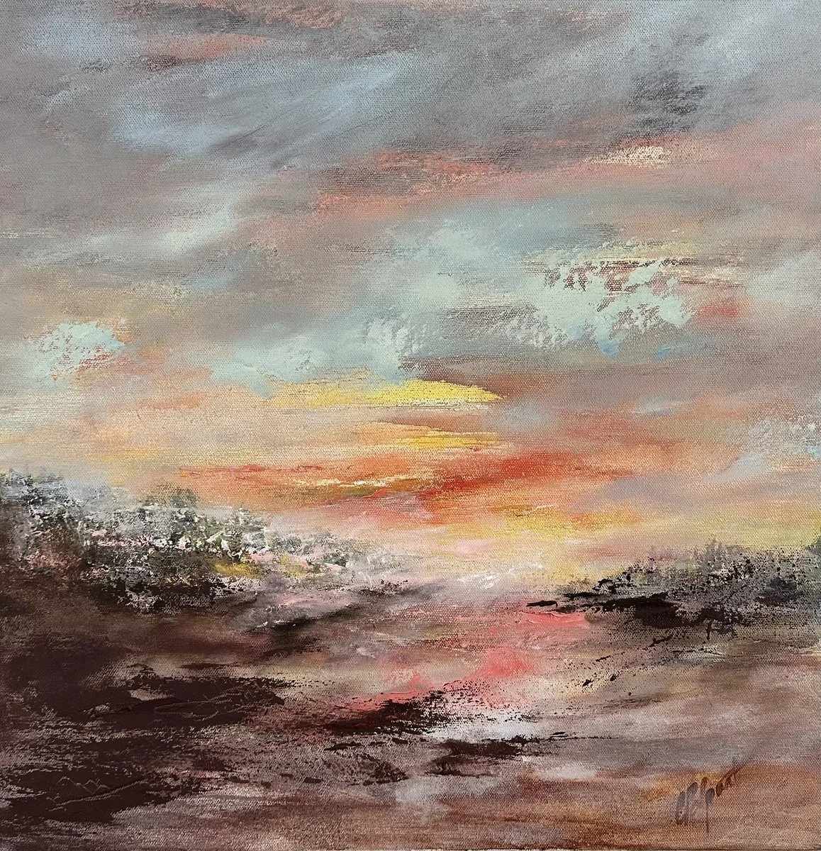 Colors Of Tomorrow, 20" x 20" FRAMED ORIGINAL