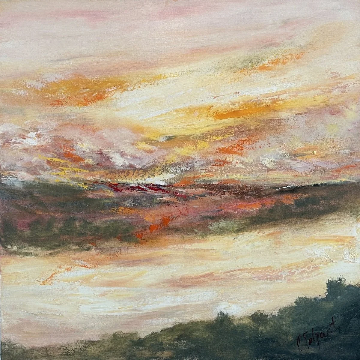 Amber Waves New Growth, 36" x 36"