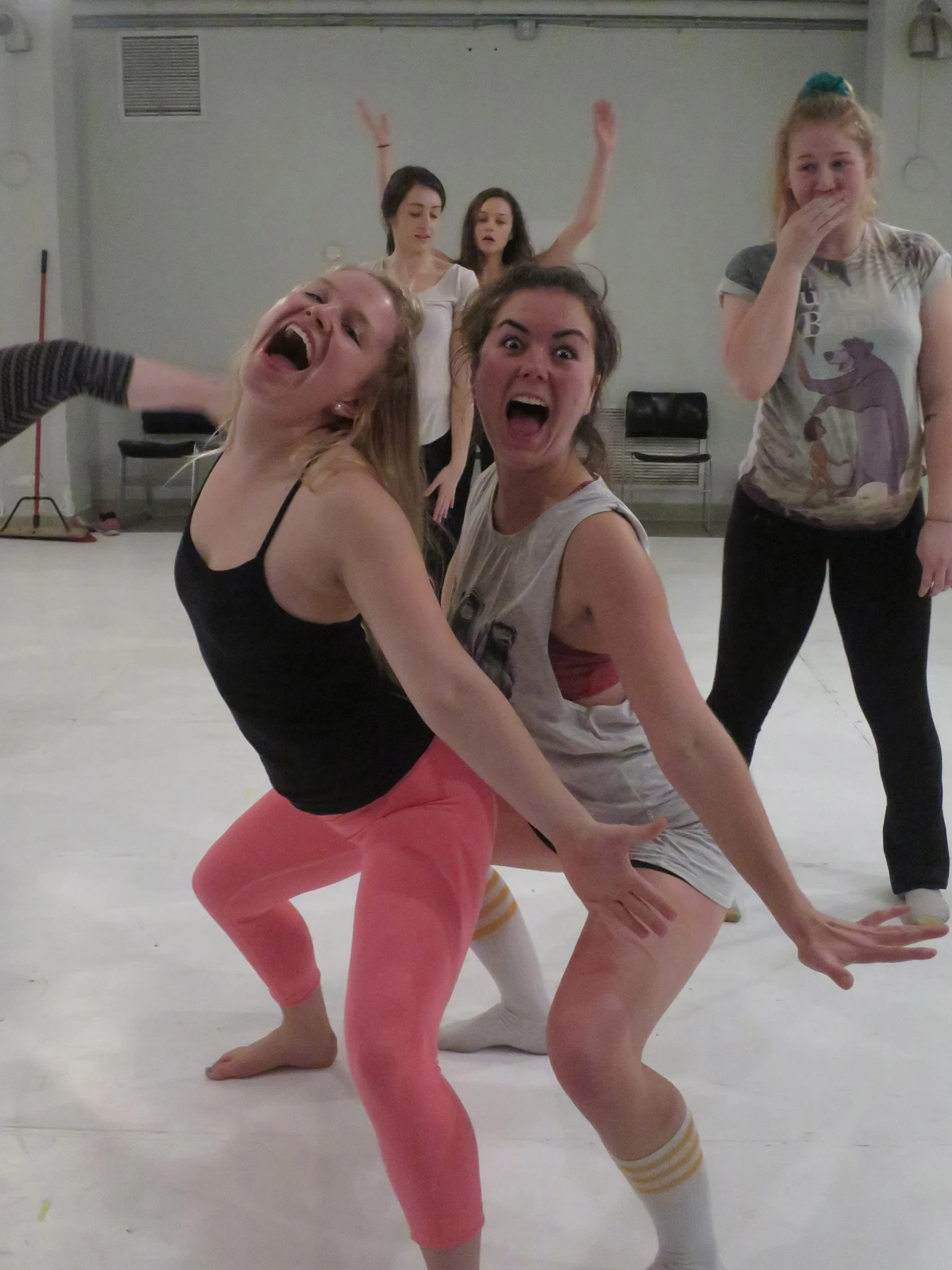 Jaimie and Olivia in rehearsals.