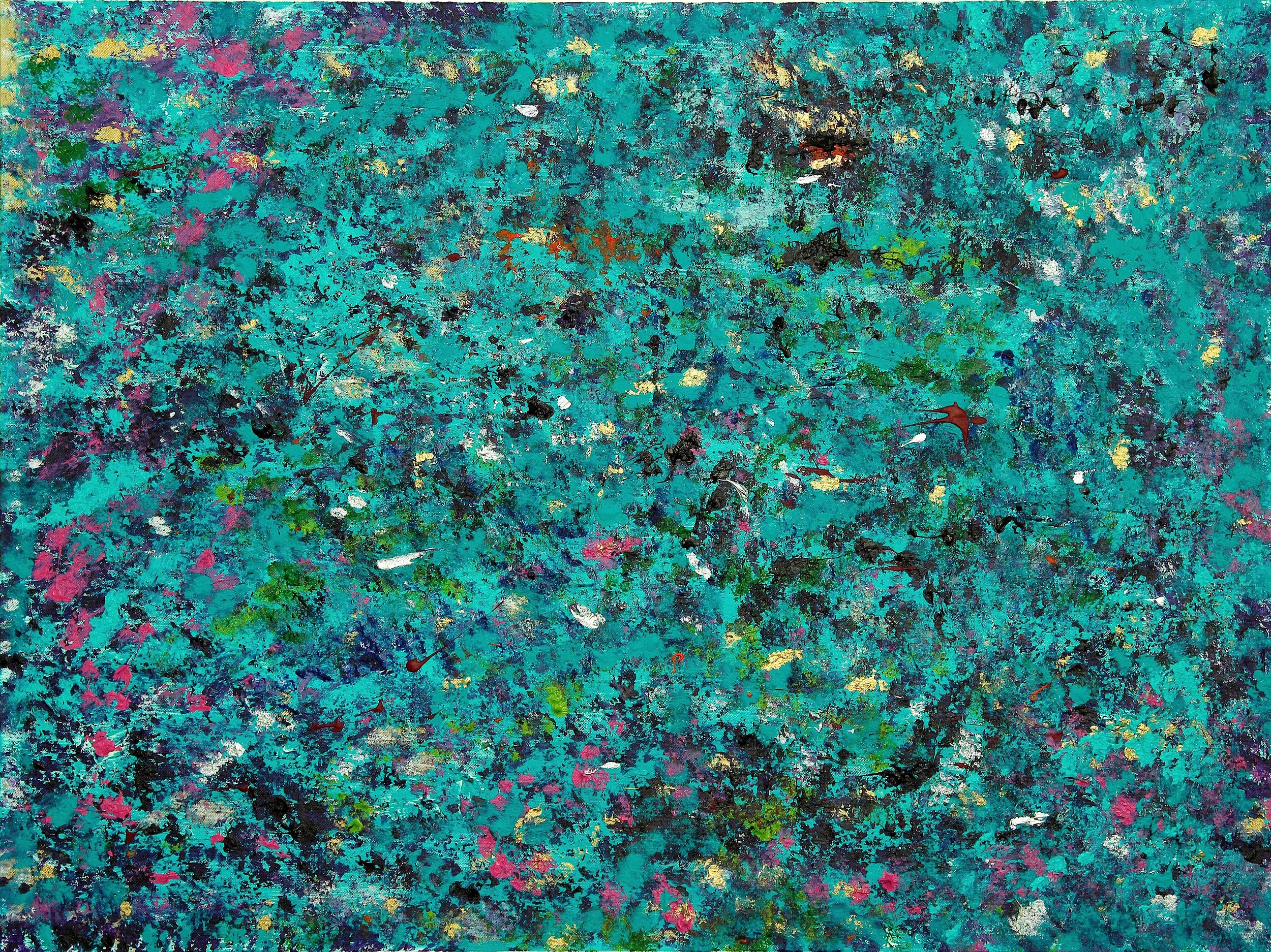   Turquoise Coral    Acrylic on Canvas    30 x 40 x 1.5 in.  