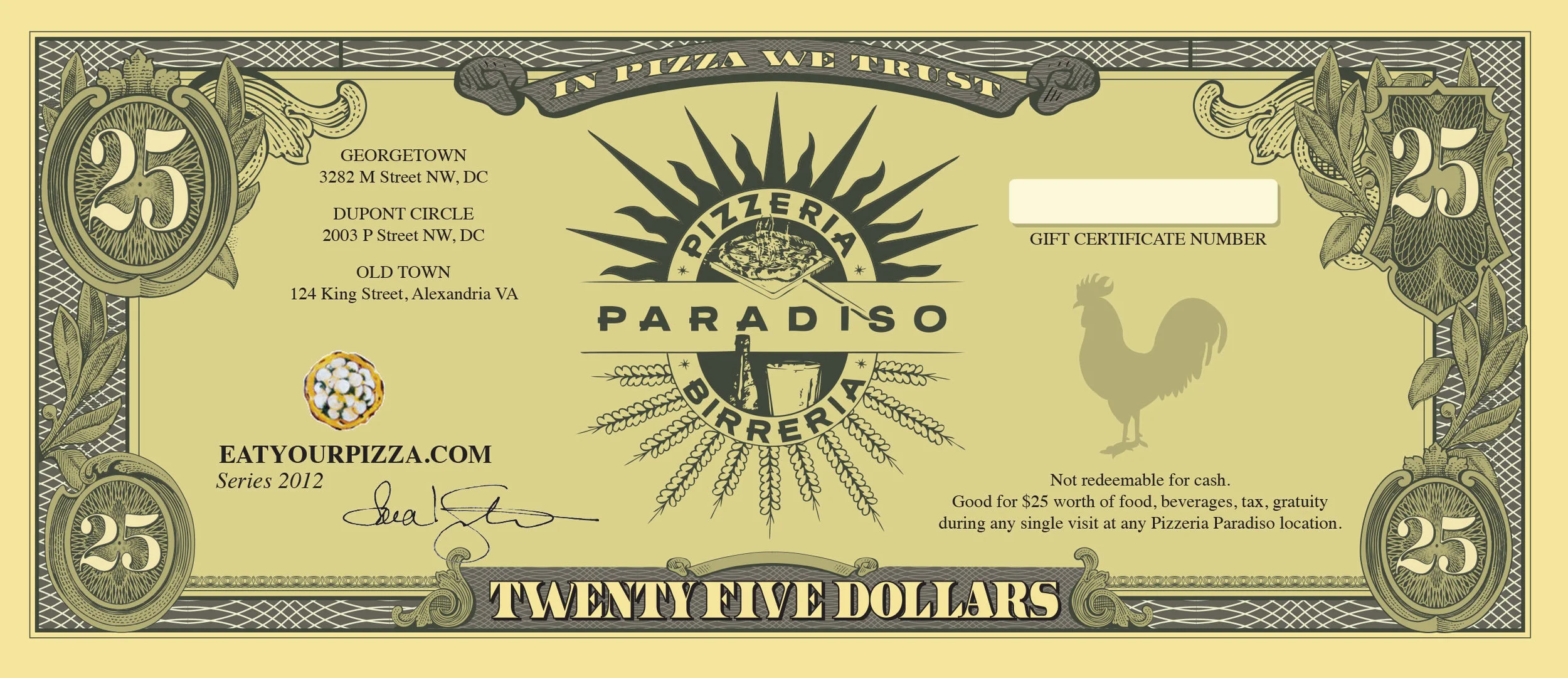 Lunch & Dinner — PIZZERIA PARADISO