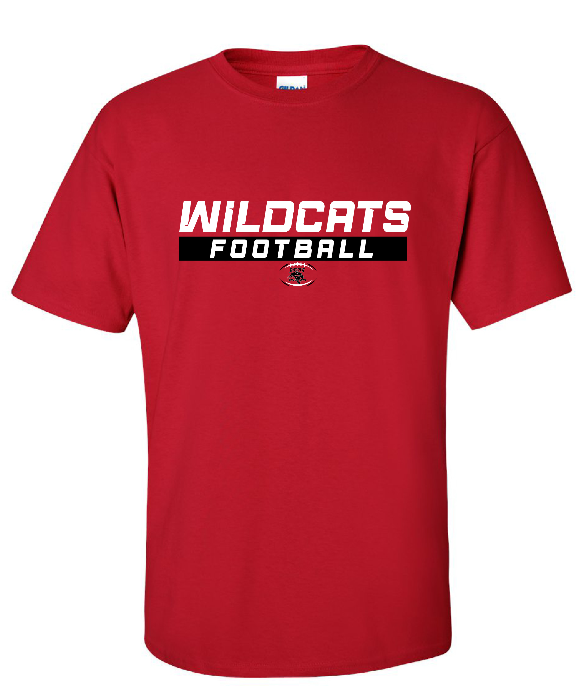 RED WILDCATS FOOTBALL TEE (FRONT ONLY)