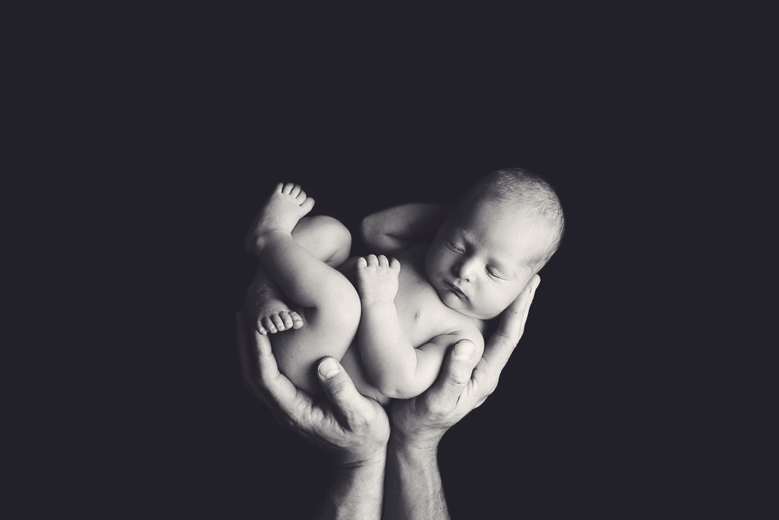 Black and white newborn boy