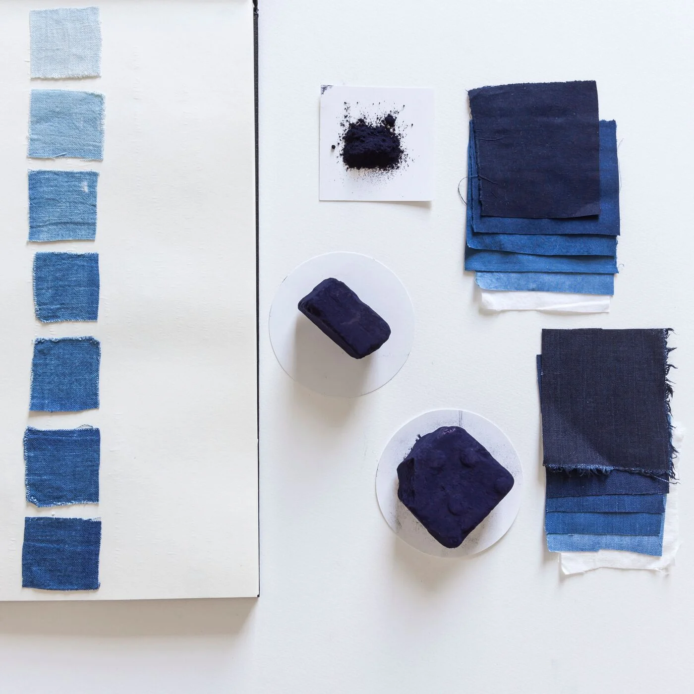 indigo swatches