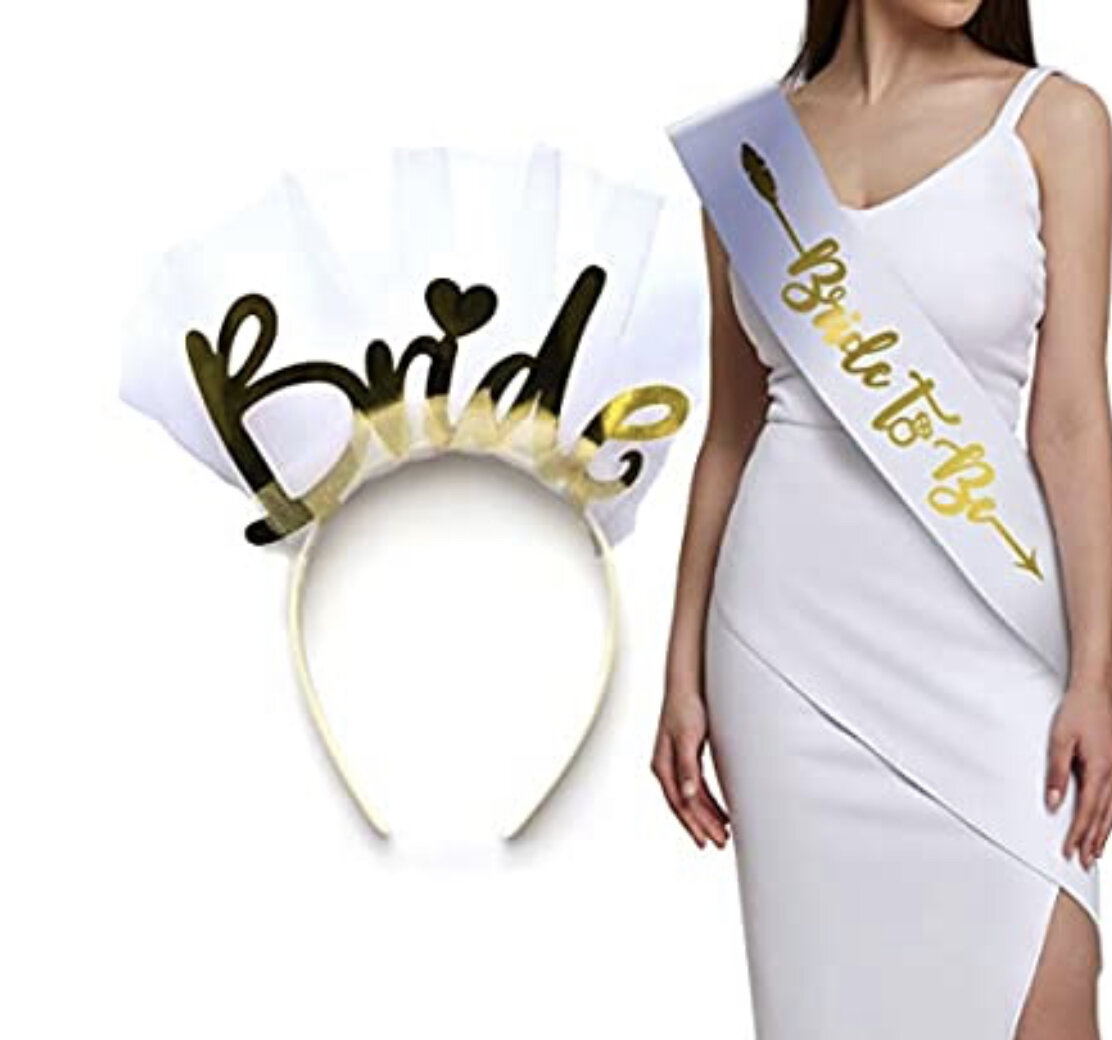 BRIDE TO-BE HEAD CROWN AND SASH 