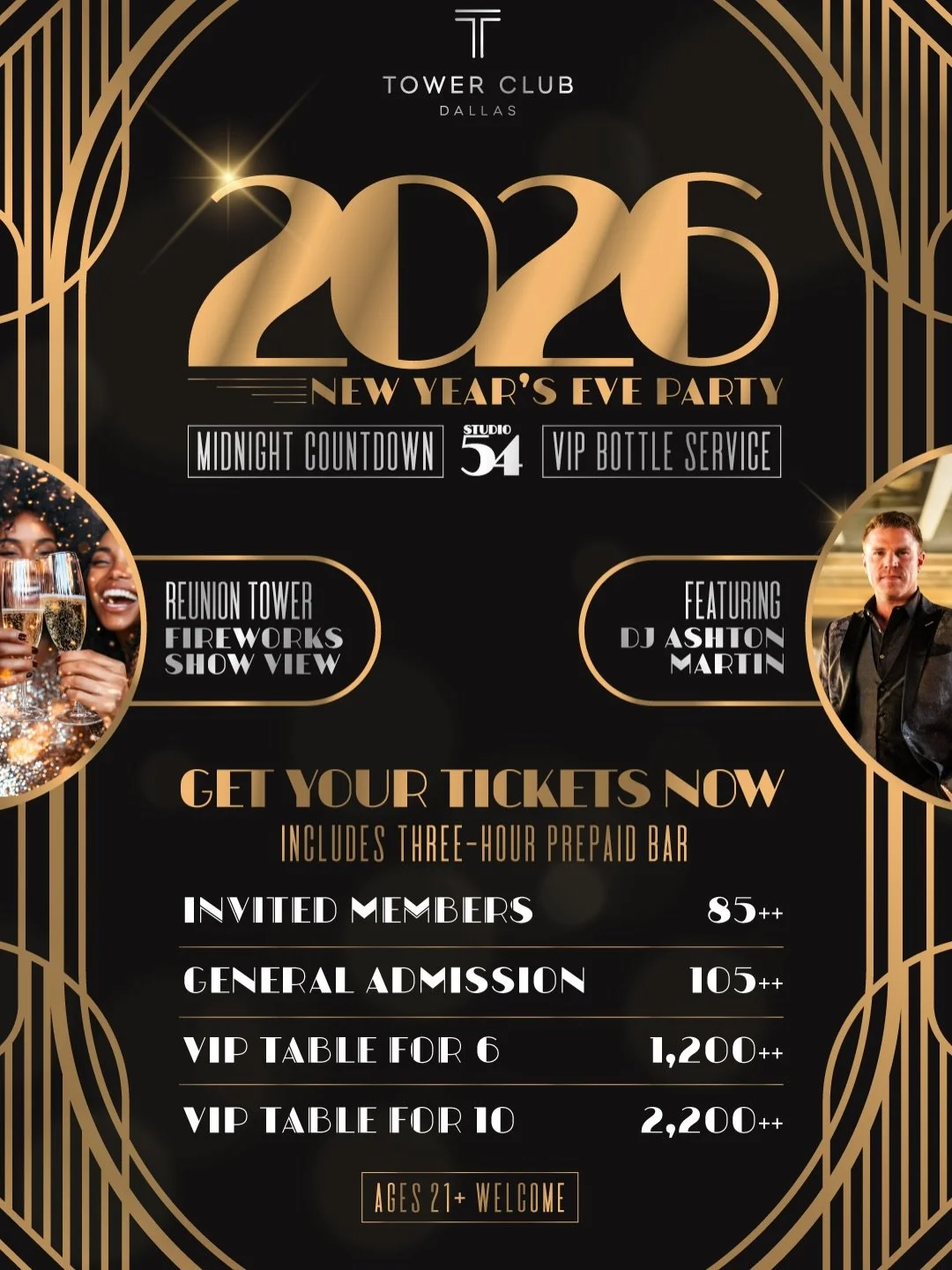 Last year was wild and this year isn&rsquo;t slowing down🥂 Ring in the New Year above Dallas with the best views, best energy, and the only place to be when the clock hits midnight🎧🍾🎆

@towerclubdallas | 🎟️ Ticket link in bio