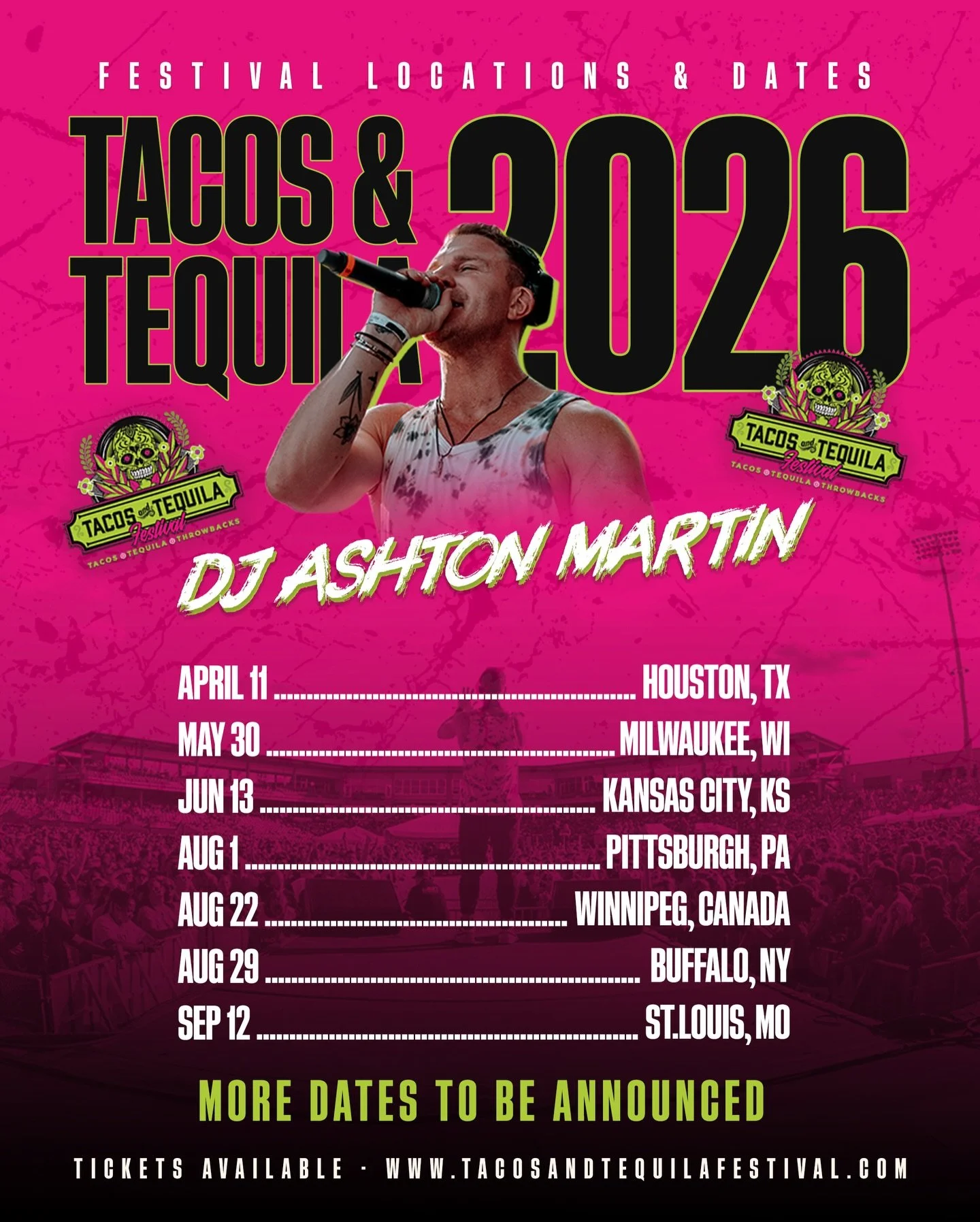 2026 Tour Begins😈 TACOS &amp; TEQUILA🌮🎧

More date will be announced soon👀

Visit tacosandtequilafestival.com For Ticket &amp; More!