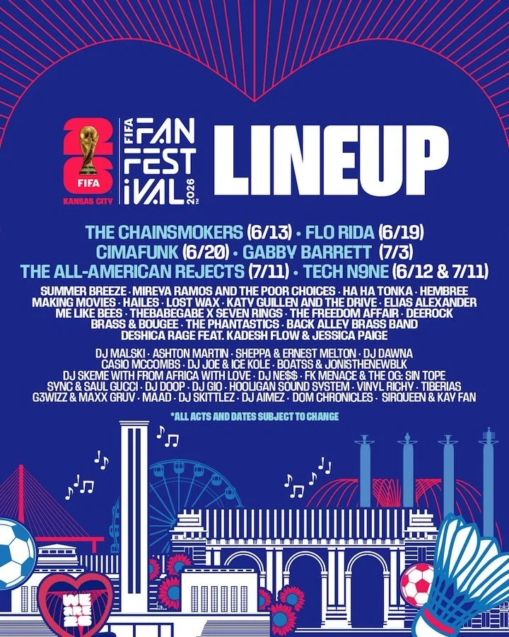 This is 🔥🔥🔥 Love seeing all the local acts / friends / colleagues&hellip; it&rsquo;s about to be crazy!

I&rsquo;m honored to be part of the FIFA World Cup 2026 Fan Festival lineup right here in Kansas City 🇺🇸⚽️ @fwc26kansascity 

Catch me live 