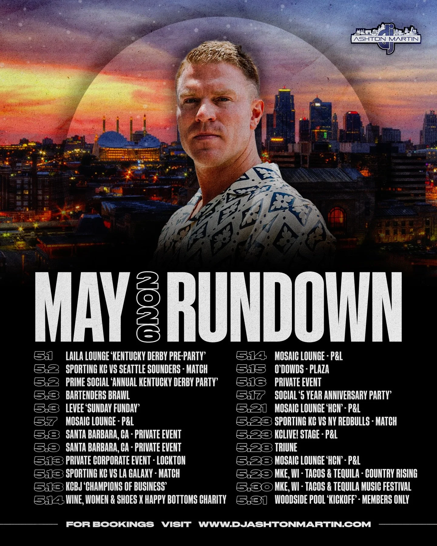 May schedule has arrived🔥 Grateful for another packed month! See you all soon🎧🔊