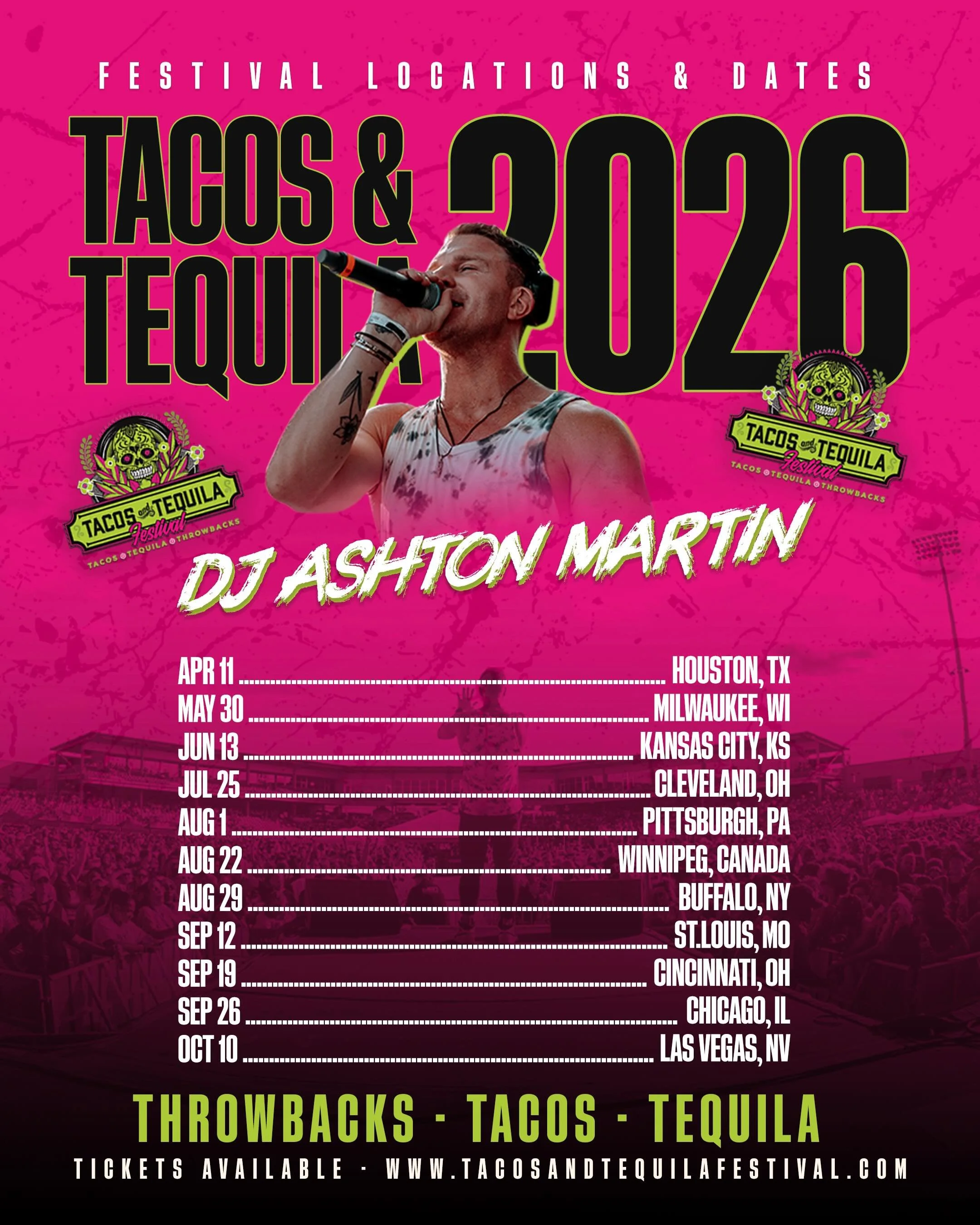 🔥 Tacos &amp; Tequila Festival Tour 2026 🔥

It&rsquo;s crazy &amp; surreal to share the stage with legends , I never take it for granted! 

Which city will show out?!?!