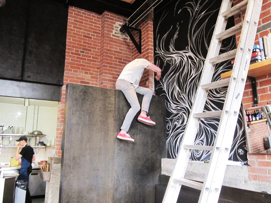 Scaling Rolf and Daughters chalk wall