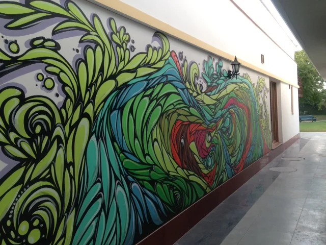  The inlaws of the bride to be in Nashville loved my mural so much they had it reproduced by a team of Indian painters in New Dehli as a surprise gift for the newlyweds at their new house. 