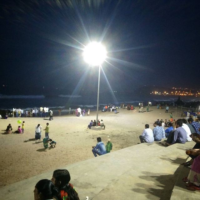 Visakhapatnam by night at RK beach 
#nagarnagar #travel #india #visakhapatnam #andhra #publicplaces #beach #bayofbengal #coastal #city #night #walks #relax #friends #insta