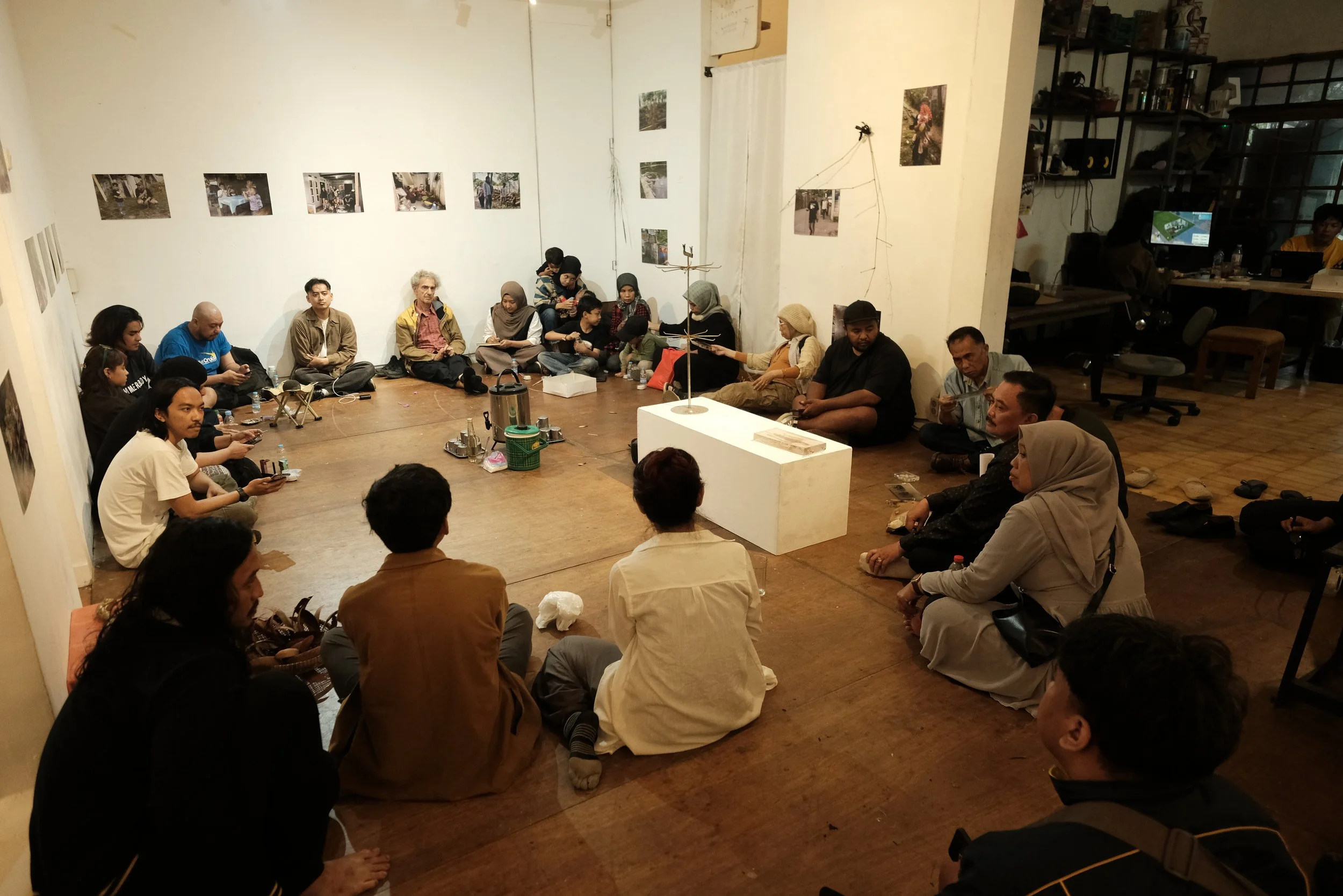 The gathering at GOR post-performance