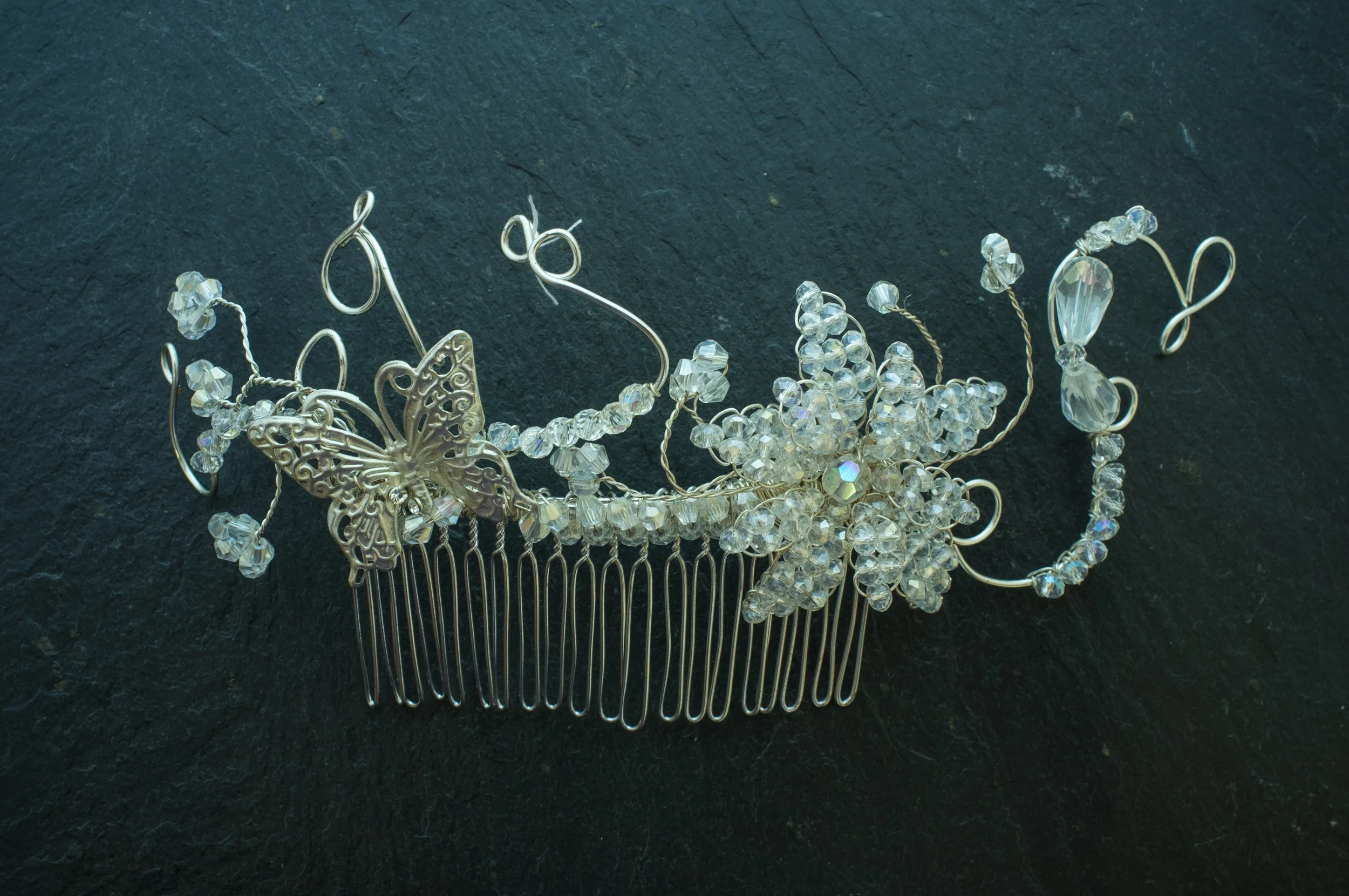 Butterfly & Crystal Comb