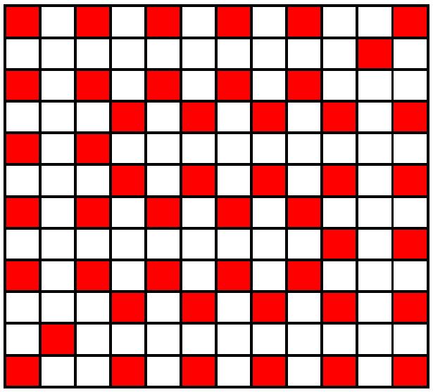 The Heyawake number for a 12 by 12 grid is 48