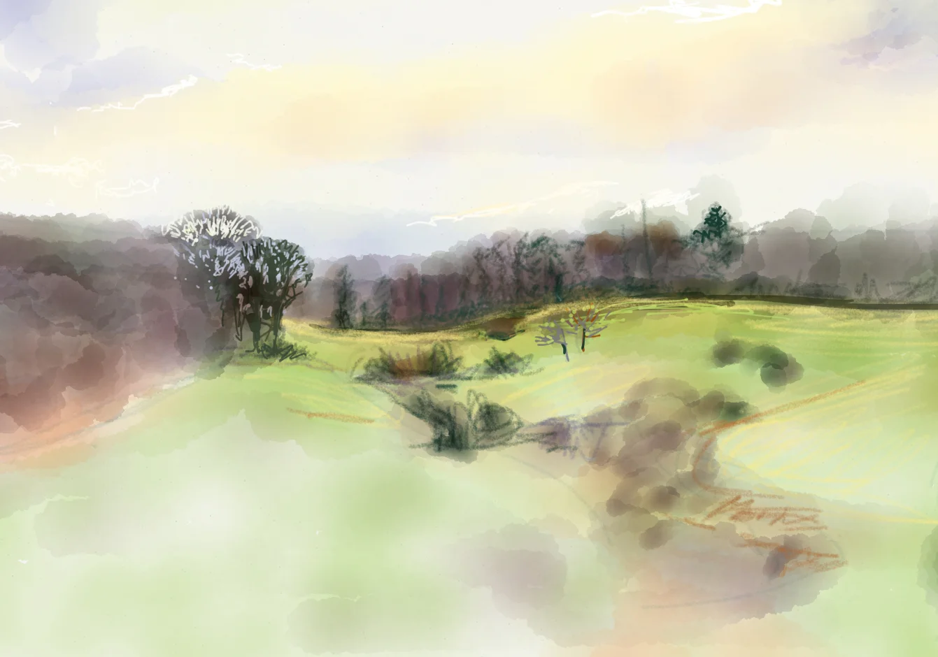Ipad sketch, view from my window