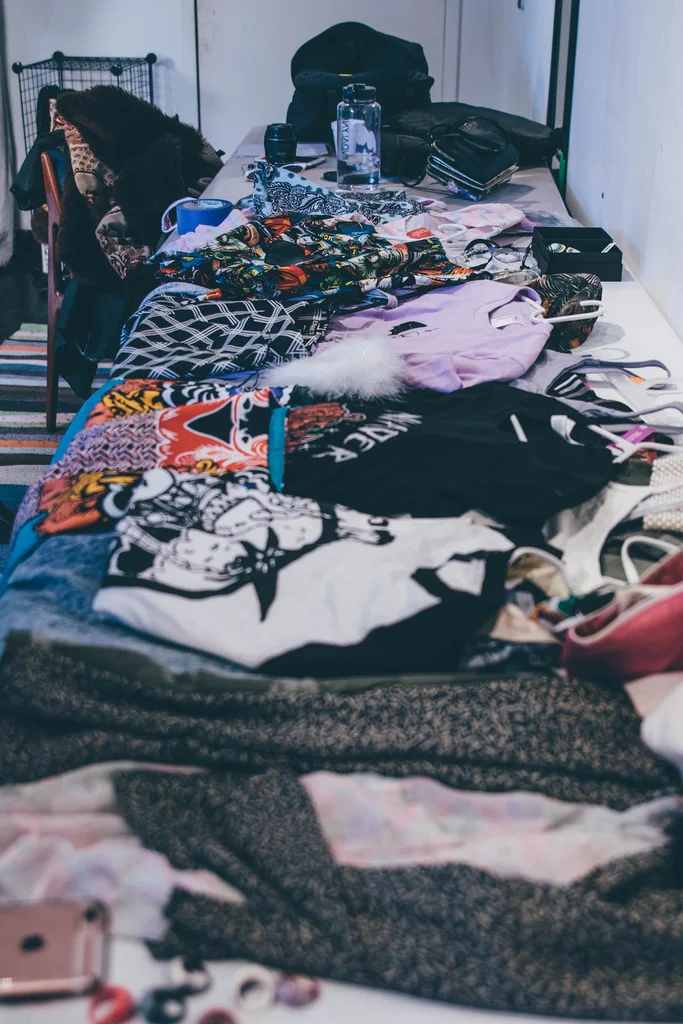 Piecing together outfits. 
