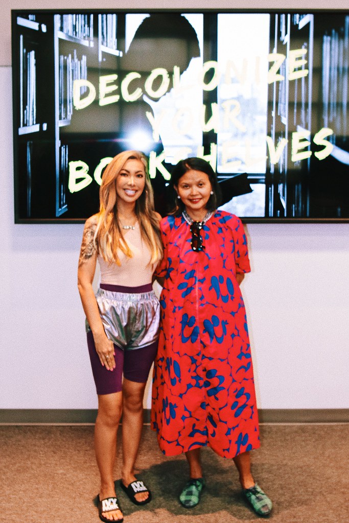 With the star of the evening, author Gina Apostol, at the launch event of Decolonize Your Bookshelves.