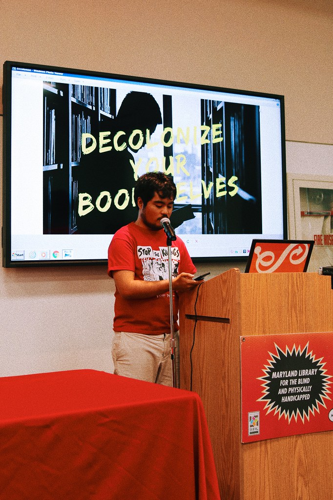 Jhong of Malaya Movement, Bayan DMV and Migrante USA opens the program by giving a talk on the situation in the Philippines and the continuing existence of America’s colonialism and interference there. We also showed a video about Malaya Movement’s mission and accomplishments.