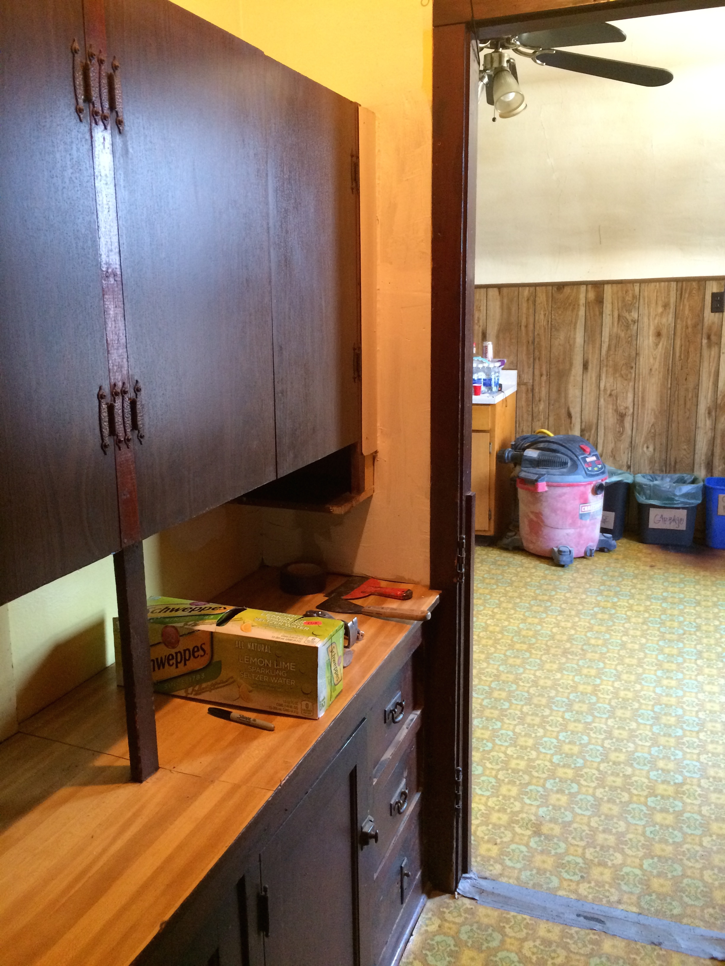  view from pantry into kitchen. 