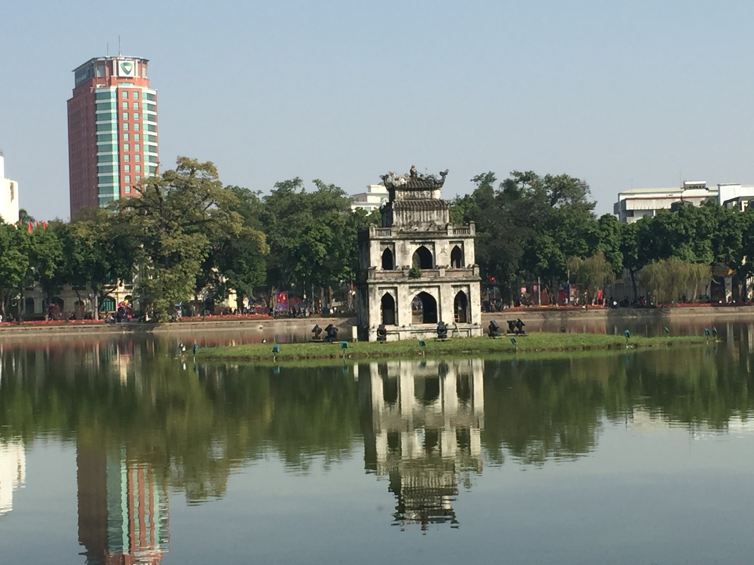  Old and new around the lake. 