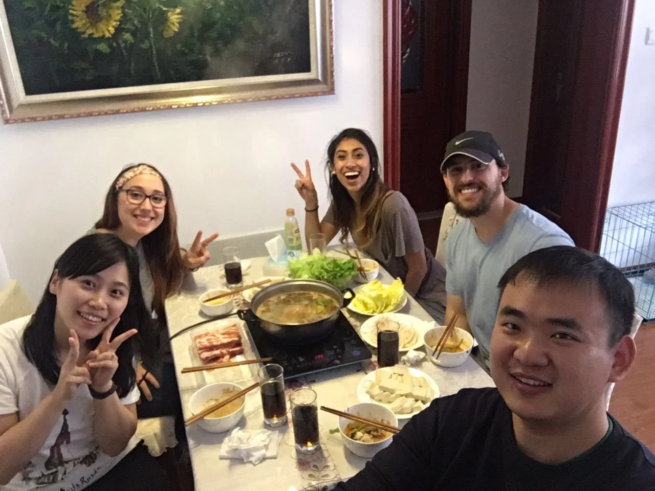 Meeting Floria on the plane from Xi'An and her not only offering to give me a ride to my apartment from the airport, but inviting us to her home and making us hot pot.