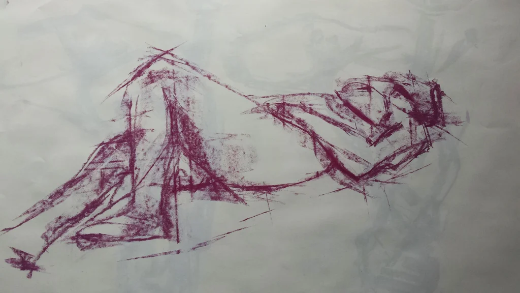  Continuing with a looser, more abstract approach to life drawing. 