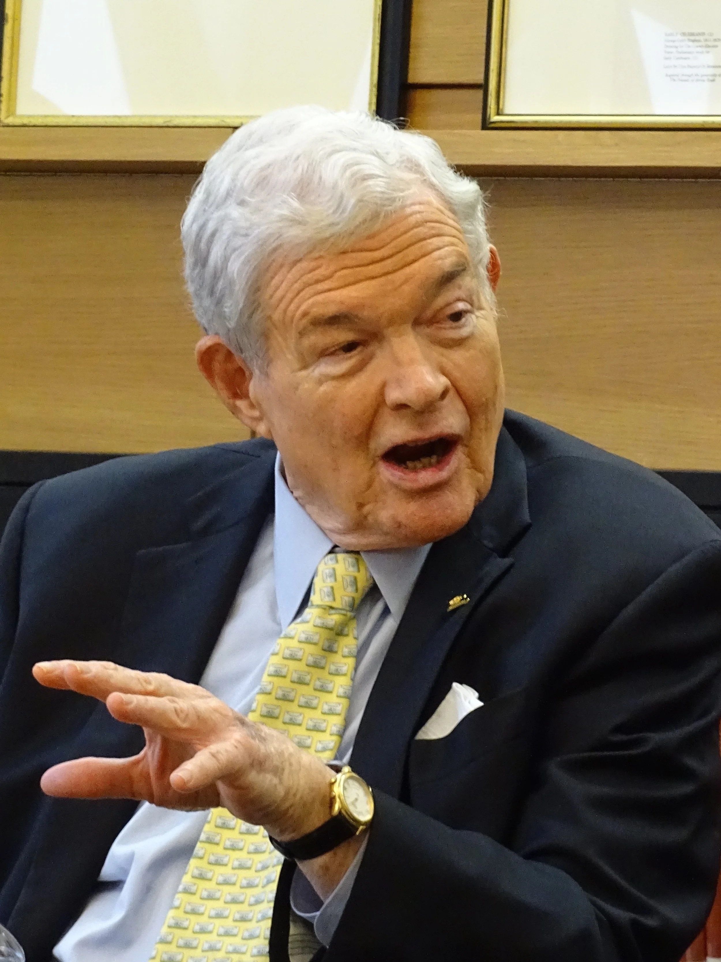 Governor Kit Bond describing the efforts to keep some of Bingham's most significant work in Missouri during a discussion at the Saint Louis Museum of Art in February 2015. Images courtesy Steve Byers, Friends of Arrow Rock.